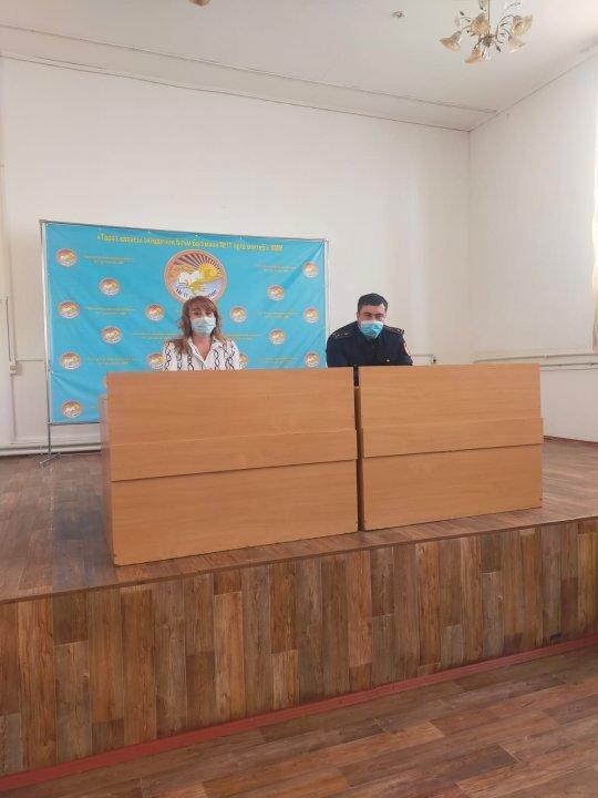 «Жасөспірімдер арасындағы құқық бұзушылықтың алдын алу» тақырыбында мектеп білім алушыларына баяндамасы
